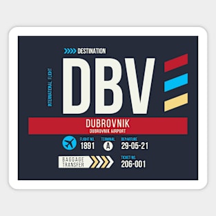 Dubrovnik (DBV) Airport Code Baggage Tag Magnet